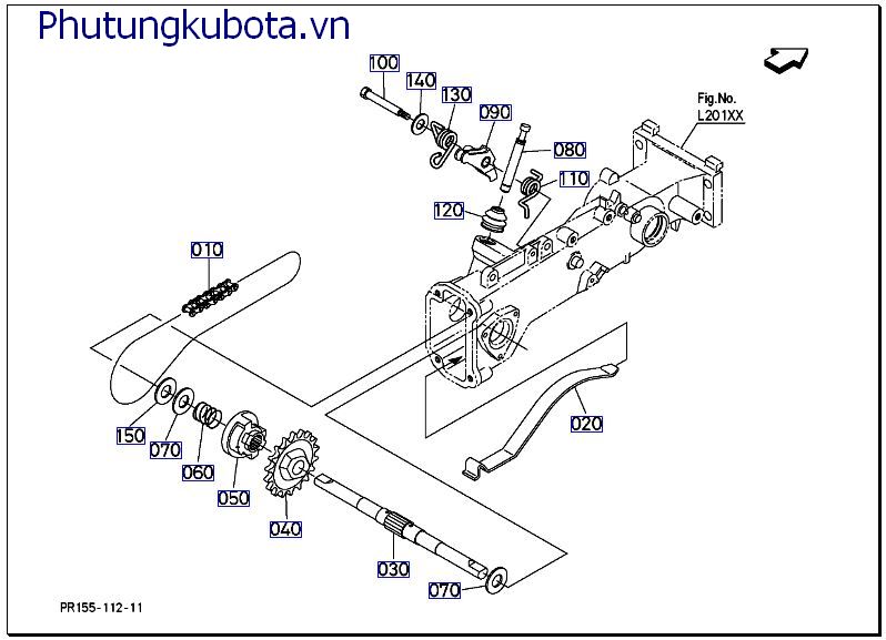 Cụm tay cấy (Nhông/ xích trục cấy giữa)